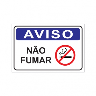 PLACA DE AVISO NÃO FUMAR