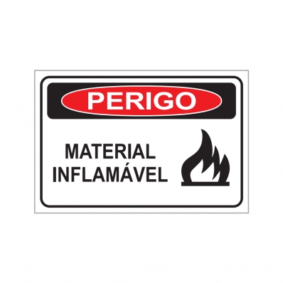 PLACA MATERIAL INFLAMÁVEL