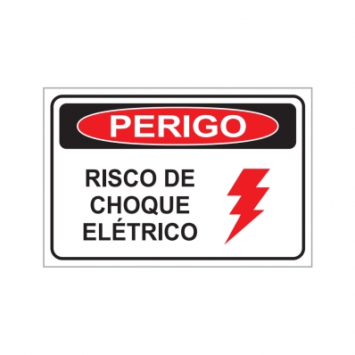 PLACA DE PERIGO RISCO DE CHOQUE ELÉTRICO