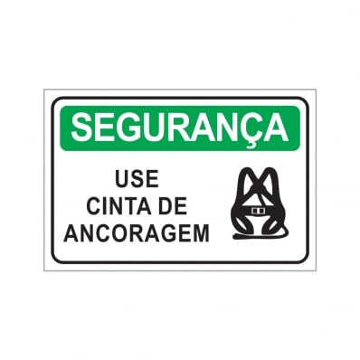 PLACA USE CINTA DE ANCORAGEM