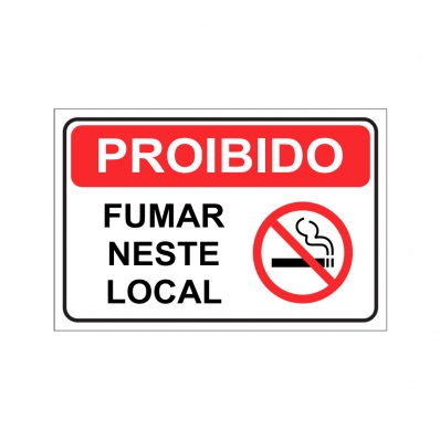 PLACA DE EMPRESA PROIBIDO FUMAR NESTE LOCAL