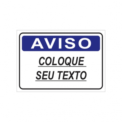 PLACA Personalizada de Aviso