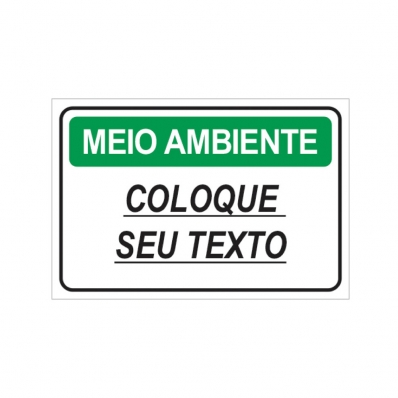 PLACA Personalizada de Meio Ambiente