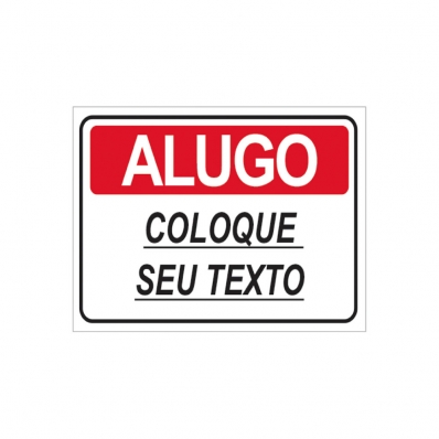 PLACA Personalizada de Alugo