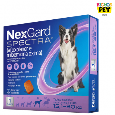 Antipulgas e Carrapatos  - Para Cães de 15,1 - 30 kg - 1 Tablete