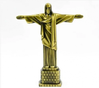 Miniatura de metal Cristo Redentor 18.5 cm bronze