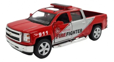 Miniatura chevrolet silverado firefighter bombeiro 2014 - Escala 1:46