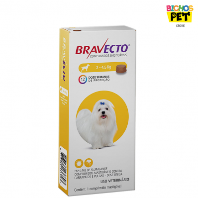 Antipulgas e Carrapatos Bravecto Comprimido para Cães - 112,5 mg (2 a 4,5 kg)