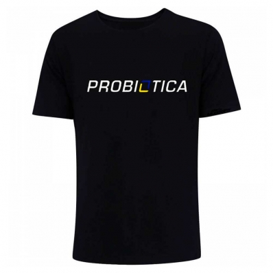 CAMISETA DRY 100% POLIESTER PRETA PROBIÓTICA