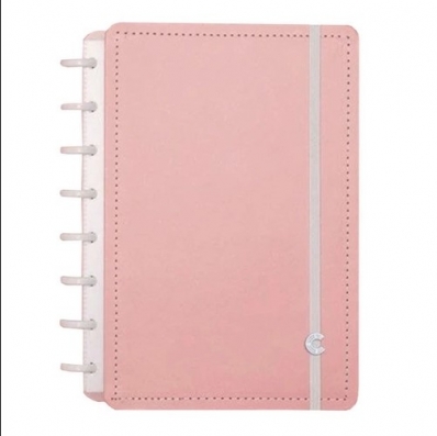 Caderno inteligente rosa pastel A5 80 fls
