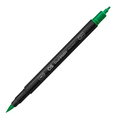 Caneta hidro scribo 2 pontas 1.0mm dual brush 1un verde