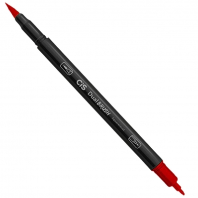 Caneta hidro scribo 2 pontas 1.0mm dual brush 1un vermelha