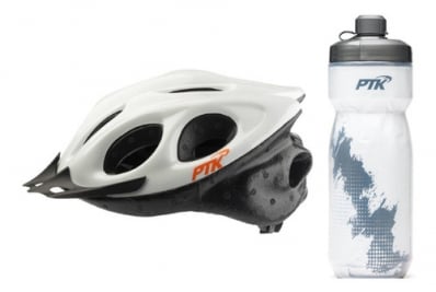 Kit Capacete Ciclismo Garrafa Caramanhola Térmica Branco