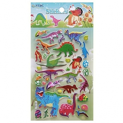 Cartela de adesivos em relevo dinossauros 3D-5C - NYBC