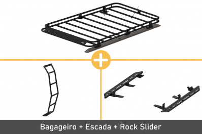 Combo Completo GV3 (Bagageiro + Escada + Rock Slider)