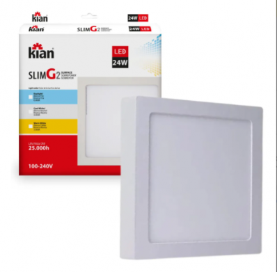 Luminária Led Sobrepor Quadrada 24w-6500k