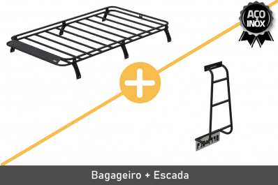 Combo Pajero GLS-B 4P INOX (Bagageiro + Escada)