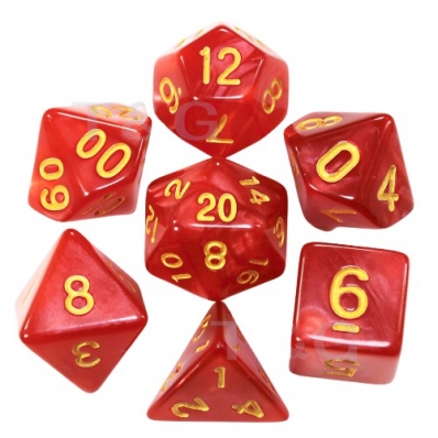 Dados para RPG marmorizado vermelho