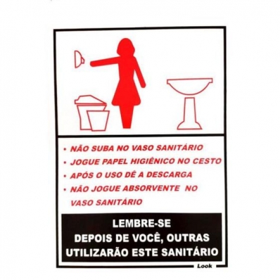 Placa (Sanitario Feminino Educativo) 15x20cm Look