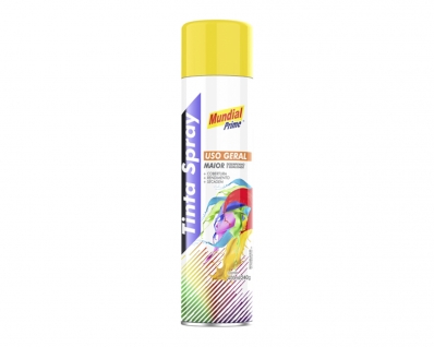 Tinta Spray Mundial Prime Amarelo 400Ml c/6pcs