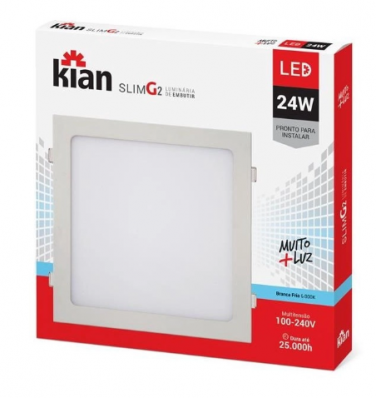 Luminária Led Embutir Redonda 24W- 6000K