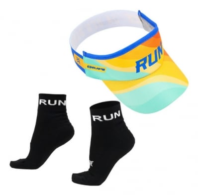 Kit Viseira E Meia Corrida Hupi Running Já Deu Certo 