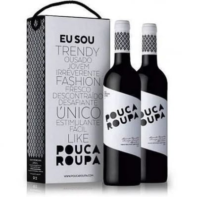 Kit de Vinhos Pouca Roupa tinto - 2 garrafas 750ml em caixa com alça