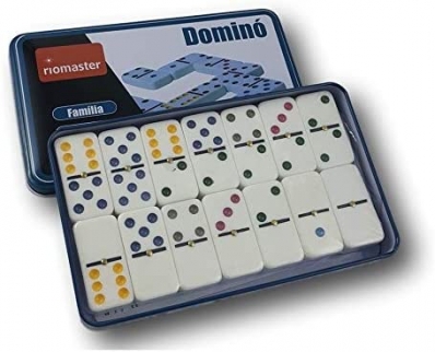 Jogo de dominó com 28 peças - Lata Super