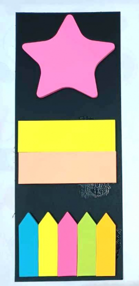Bloco adesivo anotação formato e cores 9x22cm 20 fls