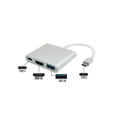 Adaptador Tipo-C 3x1 HDMI/USB/TIPO-C - XC-ADP-39 - X-Cell