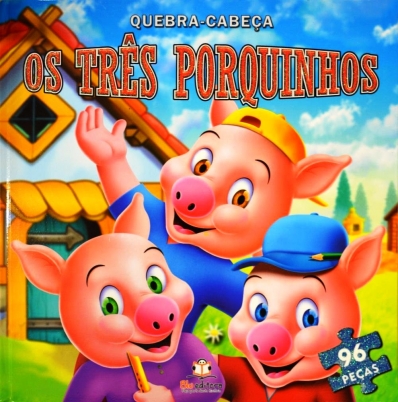 Os três porquinhos - Quebra-cabeça com 96 peças