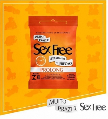 Preservativo Prolong Com 3 Unidades Sex Free