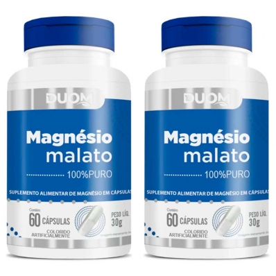 KIT 2X MAGNESIO MALATO 100% PURO 60 CÁPSULAS DUOM