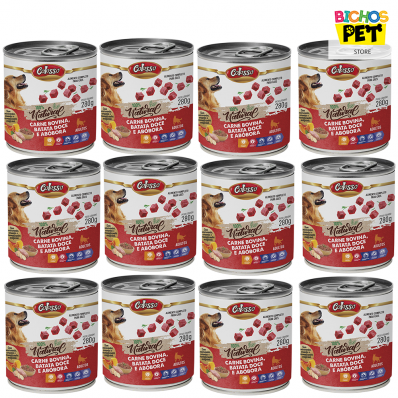 Pate Colosso Premium Cao Ad Carne Batata-Doce Abobora 12Un 280g