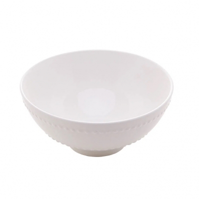 BOWL DE PORCELANA NEW BONE PEARL BRANCO 15x7cm - LYOR - 8580