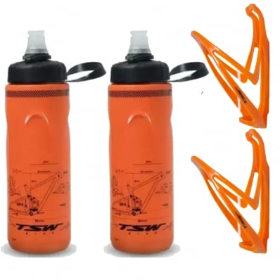 2x Caramanholas Garrafa Tsw Spin 680ml Bike Com Suporte 