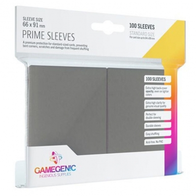 SLEEVES GAMEGENIC PRIME CINZA - 66X91MM
