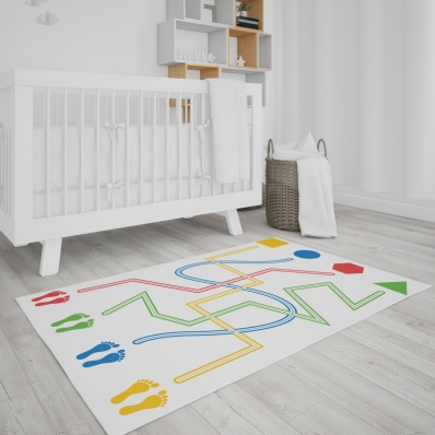 Tapete Infantil Caminhos - 1m x 1,40m Antiderrapante - FIKKA