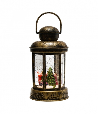Luminária Lamparina Natalino Papai Noel 19cm