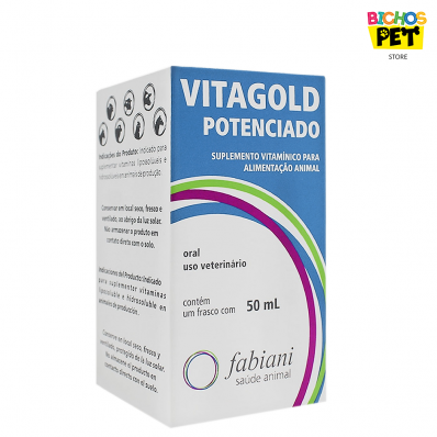 Suplemento Vitamínico para Animais Vitagold Potenciado Fabiani 50 ml