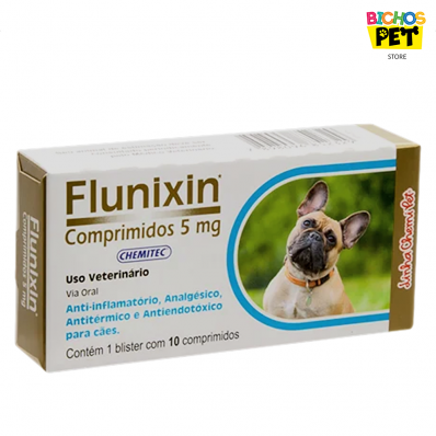 Anti-inflamatório para Cães Flunixin 5 mg Chemitec 10 Comprimidos