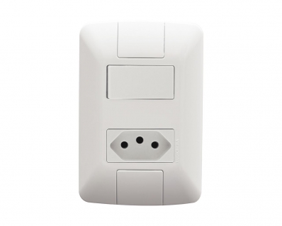 Interruptor Aria Simples+Tom 2P+T 10A C/Placa