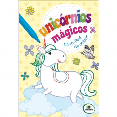 Unicórnios Mágicos: Livro-pad de Colorir - Amarelo