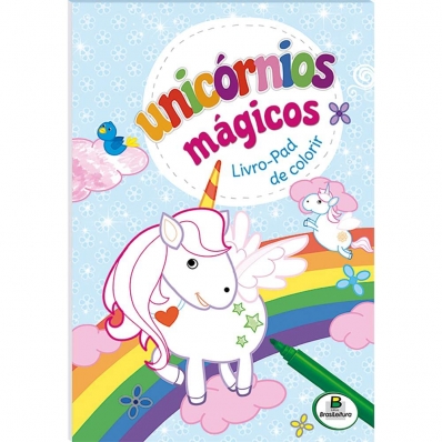 Unicórnios Mágicos: Livro-pad de Colorir - Azul