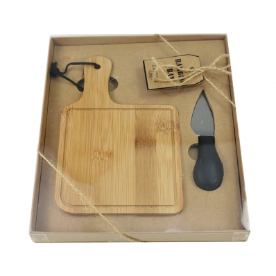 Jogo para Queijo em Bambu 2 Peças 23,5cm x 19,5cm x 2,5cm