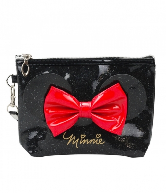 Necessaire Preto Laço Orelhas Minnie 12x5x17cm - Disney