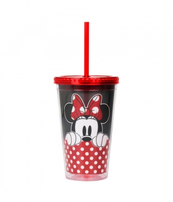 Copo Com Canudo Minnie 450ml - Disney