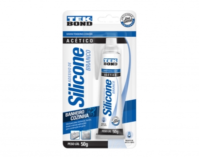 Silicone Tekbond Acetico Branco 050G Blister c/12pcs