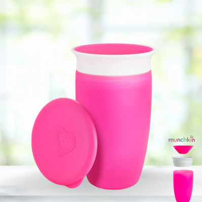 Munchkin 360 graus - Copo de Transição Antivazamento S/ Alça 296ml - Rosa