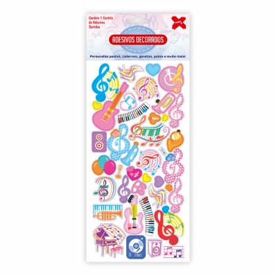 Cartela de adesivos decorados princesas 3D - CC-050